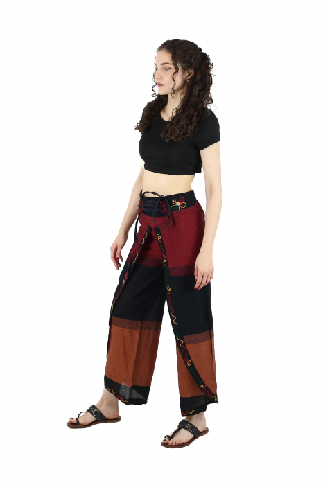 Pantaloni Sary cu broderie - Menta [4]