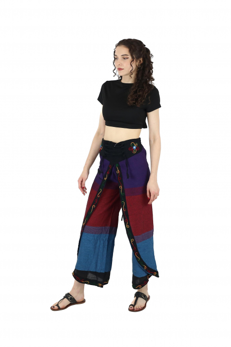 Pantaloni Sary cu broderie - Menta [4]