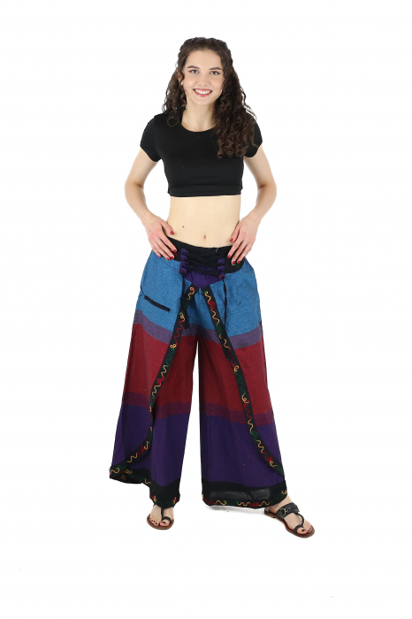 Pantaloni Sary cu broderie - Menta [2]