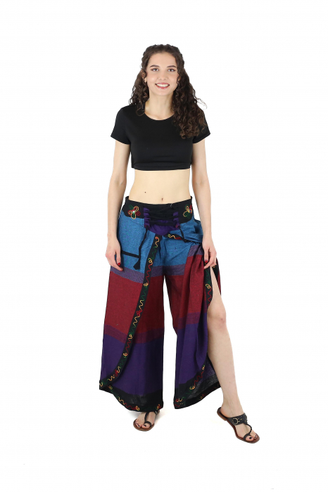 Pantaloni Sary cu broderie - Menta [4]