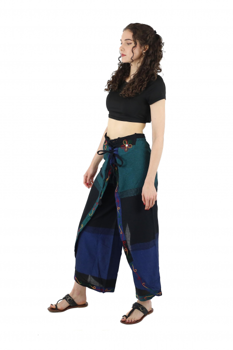 Pantaloni Sary cu broderie - Menta [3]