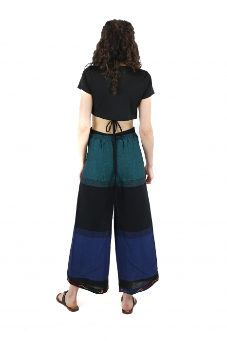 Pantaloni Sary cu broderie - Menta [5]