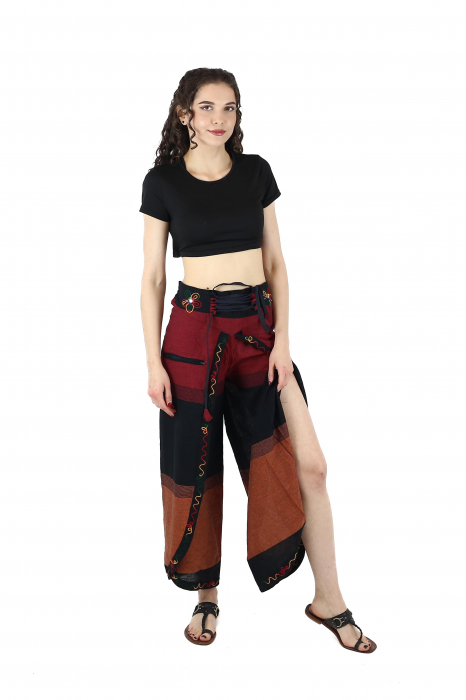 Pantaloni Sary cu broderie - Menta [3]