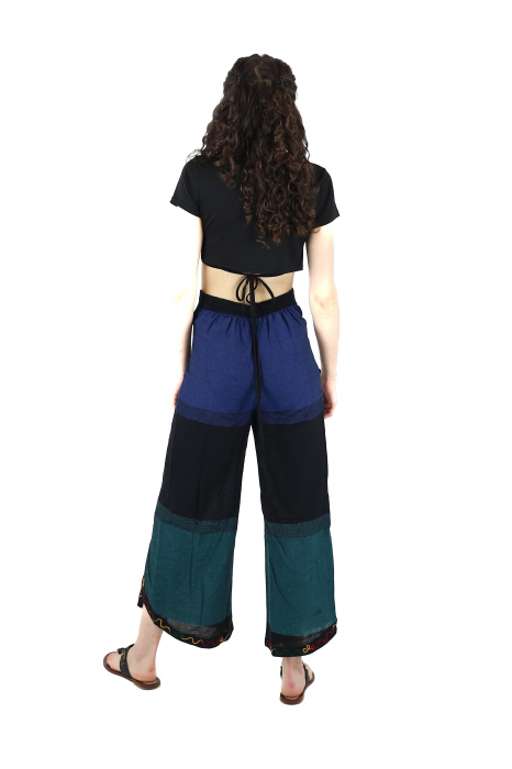 Pantaloni Sary cu broderie - Menta [5]
