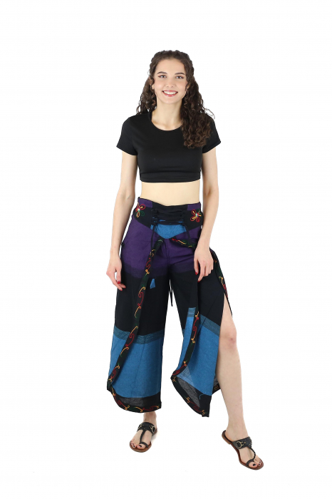 Pantaloni Sary cu broderie - Menta [3]