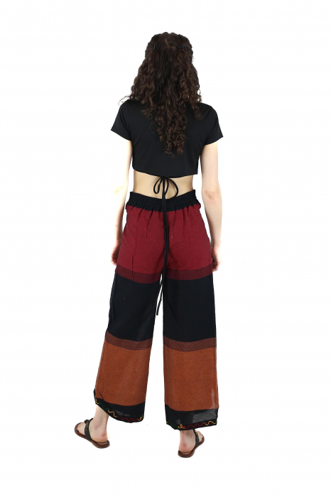 Pantaloni Sary cu broderie - Menta [5]