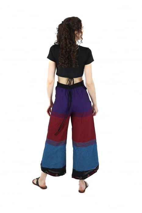 Pantaloni Sary cu broderie - Menta [5]