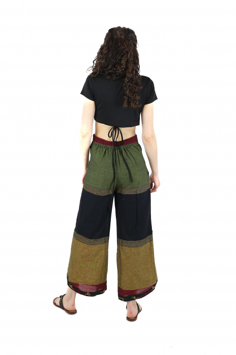 Pantaloni Sary cu broderie - Menta [5]