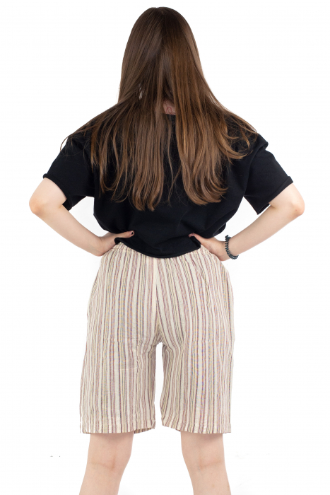 Pantaloni scurti in dungi - Crem [4]