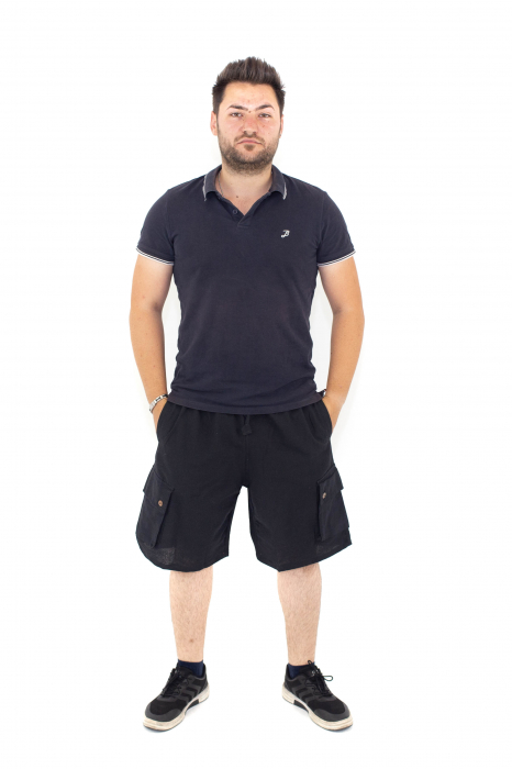 Pantaloni scurti Cargo - Negru [2]