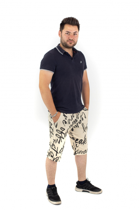 Pantaloni scurti de barbati cu print - Albastru - 21P06 [3]