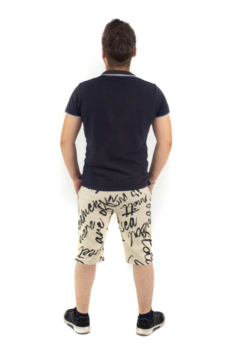 Pantaloni scurti de barbati cu print - Albastru - 21P06 [4]