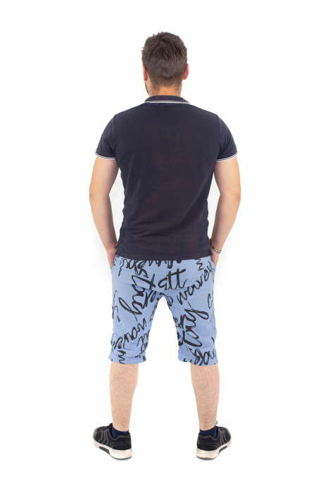 Pantaloni scurti de barbati cu print - Albastru - 21P06 [4]