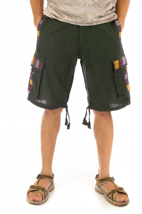 Pantaloni scurti de barbati model etno - Verde [1]