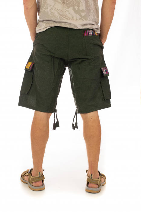 Pantaloni scurti de barbati model etno - Verde [3]