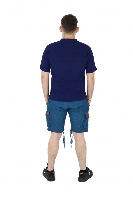 Pantaloni scurti din bumbac cu motive etno - Negru [14]