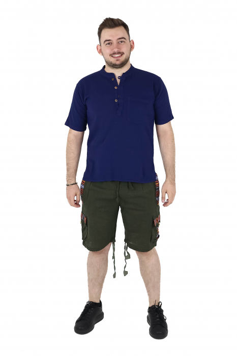 Pantaloni scurti din bumbac cu motive etno - Verde [2]