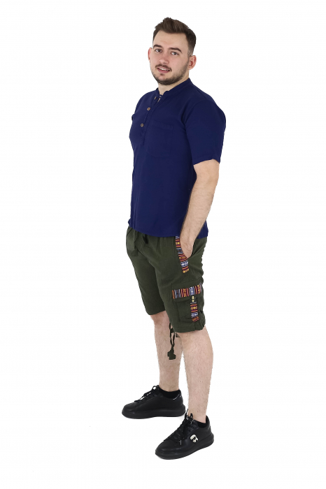 Pantaloni scurti din bumbac cu motive etno - Verde [3]