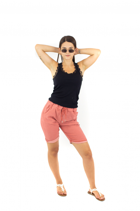 Pantaloni scurti lejeri de dama - Albastru prafuit - 21P06 [2]