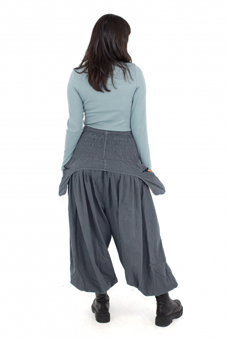 Pantaloni baggy cu buzunare supradimensionate - Gri Închis [3]