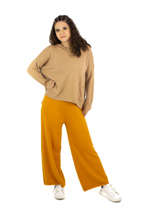 Pantaloni sport cu talie inalta - Mustar 22N25D [7]