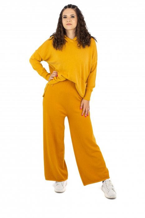 Pantaloni sport cu talie inalta - Mustar 22N25D [3]