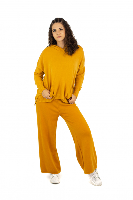 Pantaloni sport cu talie inalta - Mustar 22N25D [6]