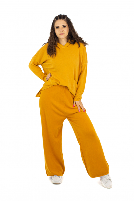 Pantaloni sport cu talie inalta - Mustar 22N25D [2]