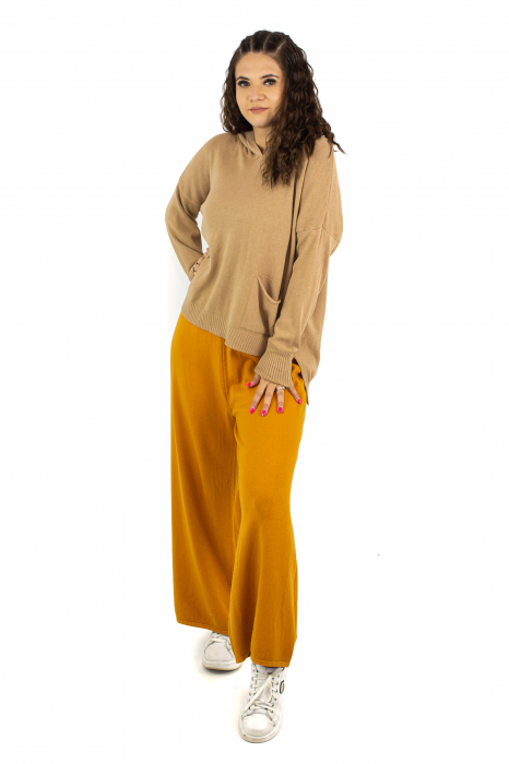 Pantaloni sport cu talie inalta - Mustar 22N25D [8]