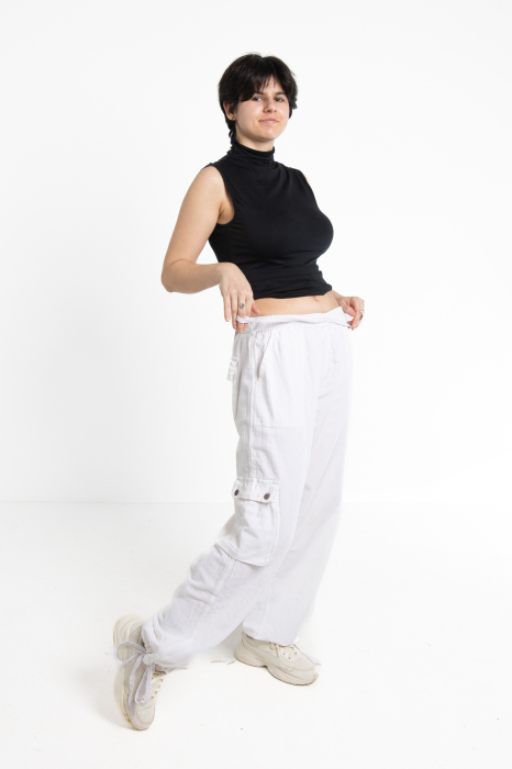 Pantaloni tip cargo din bumbac - Albastru [2]