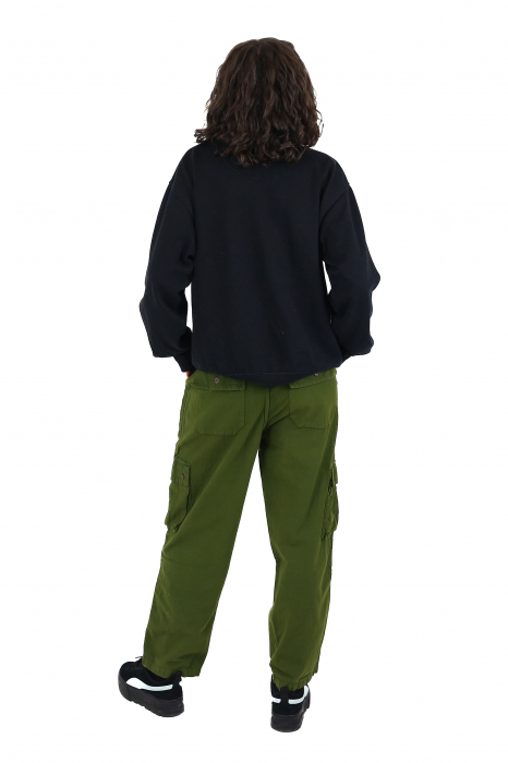 Pantaloni tip cargo din bumbac - Albastru [5]