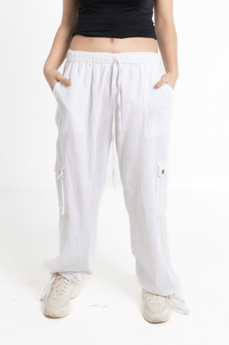 Pantaloni tip cargo din bumbac - Albastru [1]