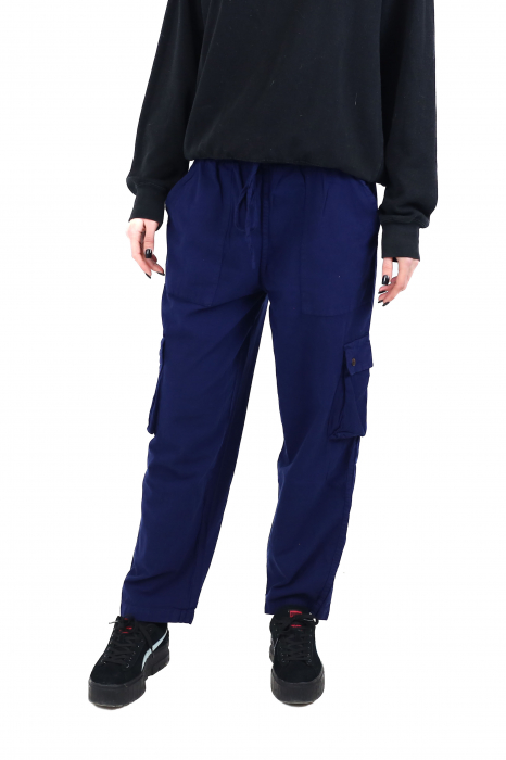 Pantaloni tip cargo din bumbac - Albastru [10]