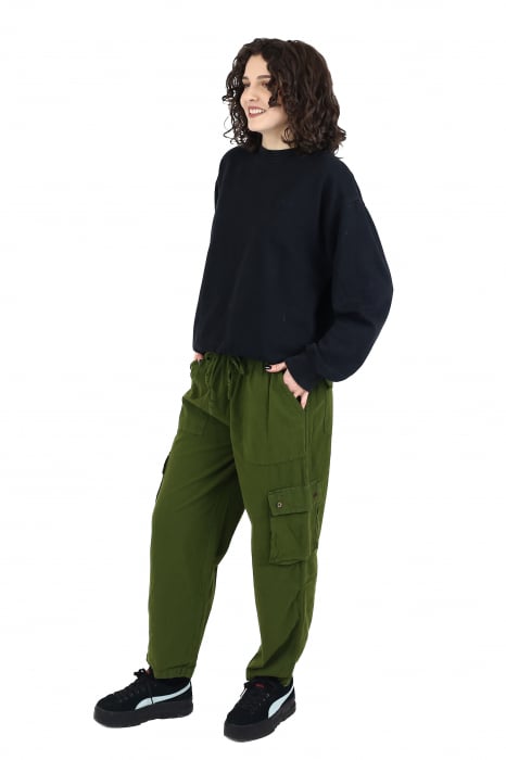 Pantaloni tip cargo din bumbac - Albastru [10]