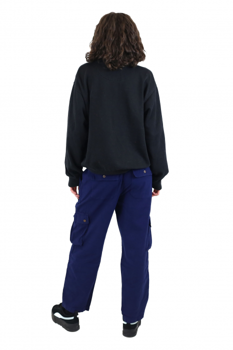 Pantaloni tip cargo din bumbac - Albastru [8]