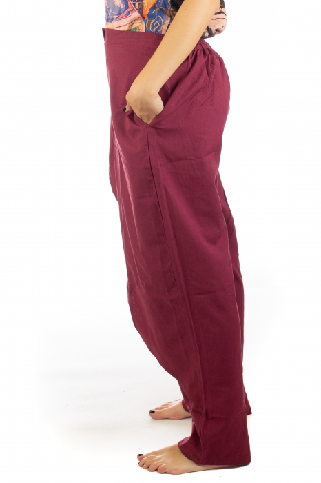 Pantaloni tip fusta din bumbac - Visiniu SH-92 [3]