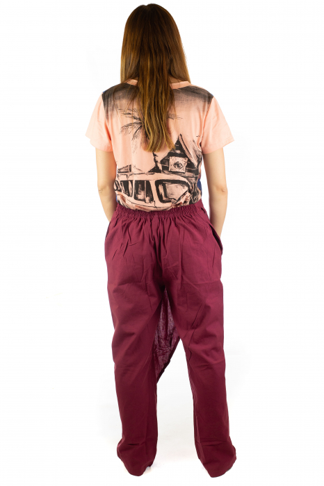 Pantaloni tip fusta din bumbac - Visiniu SH-92 [8]