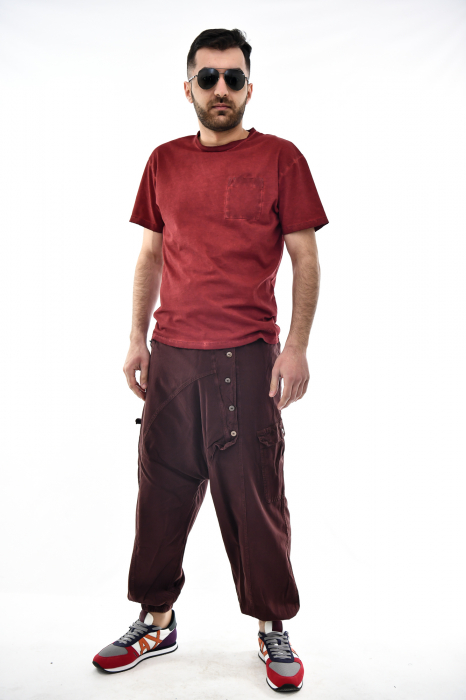 Pantaloni tip salvar cu nasturi - Verde [2]