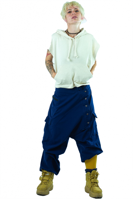 Pantaloni tip salvar cu nasturi - Verde [6]
