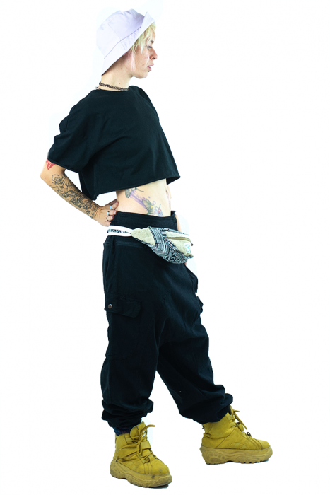 Pantaloni tip salvar cu nasturi - Verde [8]