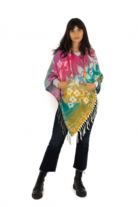 Poncho scurt, model Floral - Surpriză [4]
