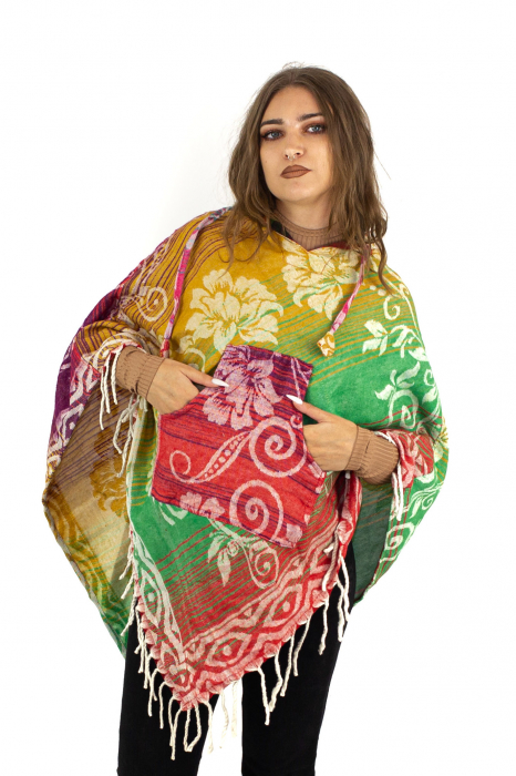 Poncho scurt, model Floral - Surpriză [3]