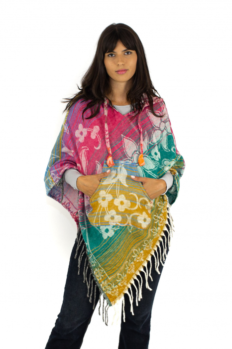 Poncho scurt, model Floral - Surpriză [2]