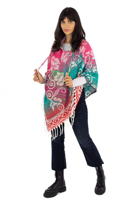 Poncho scurt, model Floral - Surpriză [14]