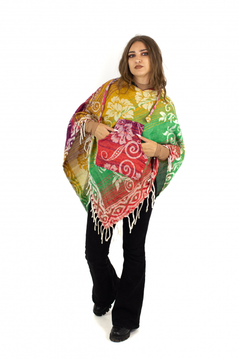 Poncho scurt, model Floral - Surpriză [9]