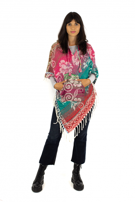 Poncho scurt, model Floral - Surpriză [12]