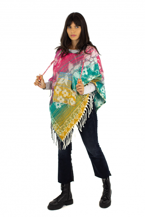 Poncho scurt, model Floral - Surpriză [6]