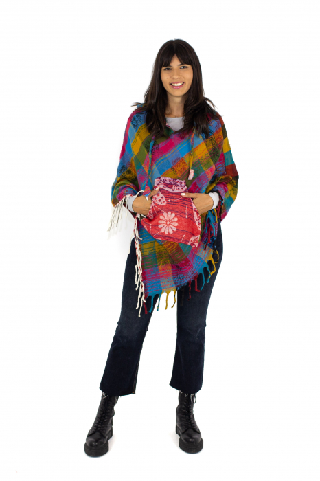 Poncho scurt model Rainbow - Multicolor [2]