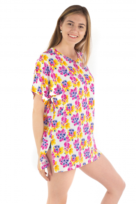 Poncho din Rayon - Painted Flowers [3]