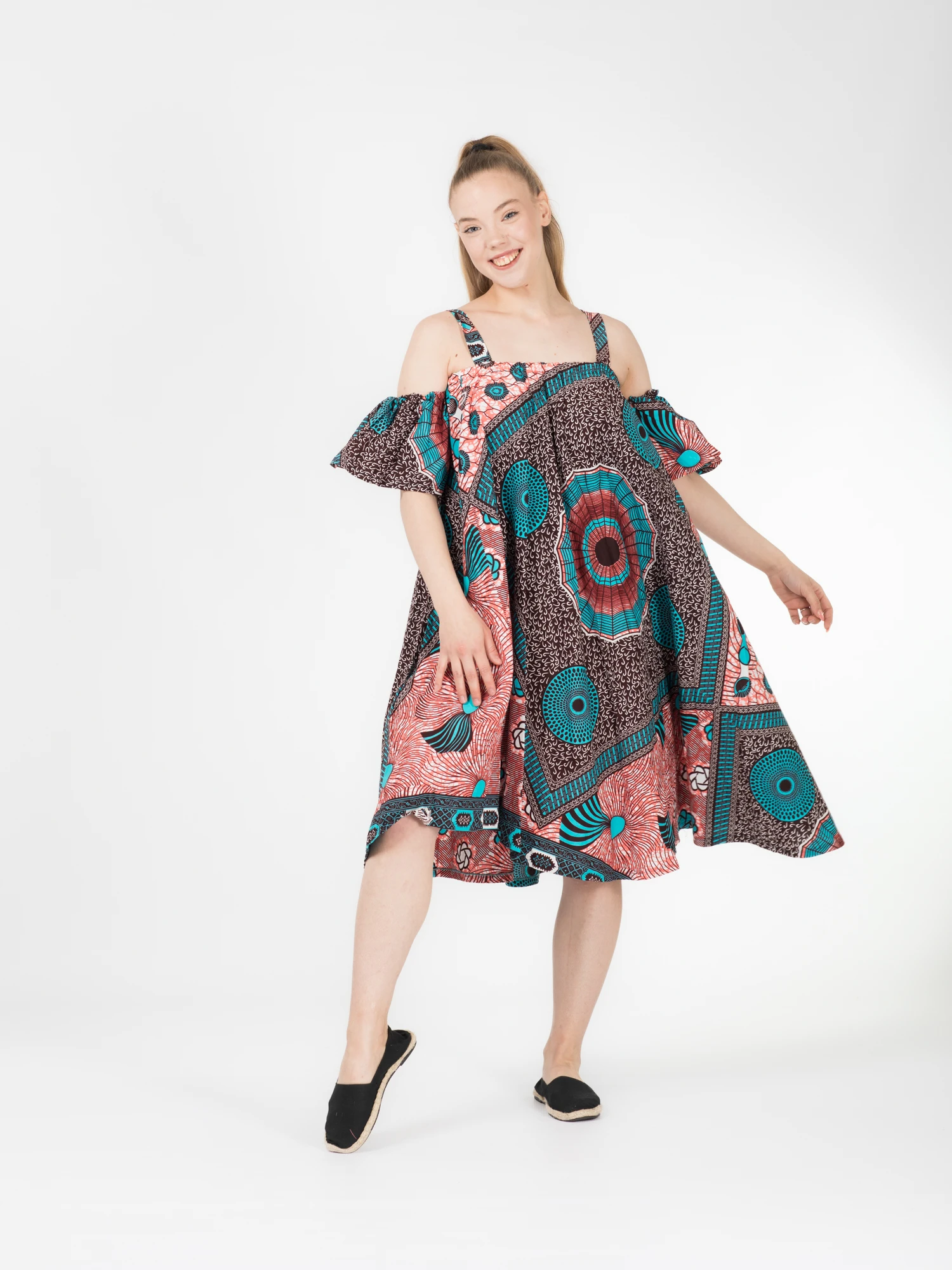 Rochie Amani din bumbac cu imprimeu geometric - Multicolor [7]